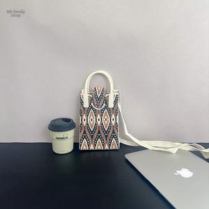 Túi xách gấp Túi mua sắm tái sử dụng được Túi đựng đồ lặt vặt Túi đựng điện thoại họa tiết Túi đeo chéo phong cách dân tộc in hoa Túi xách tay du lịch tiện lợi