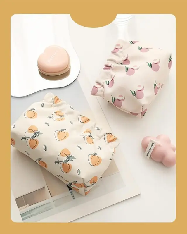 Túi đựng mỹ phẩm mini, Cỡ Nhỏ Bộ 3 chiếc, Thích hợp cho ví, Không có dây kéo, Tự đóng, Túi trang điểm dễ thương, dành cho phụ nữ và trẻ em gái 4