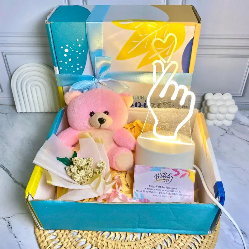 (PAKET LED 1) HADIAH BONEKA BUKET PESTA SEPAKET UNTUK ANNIV ULTAH 3