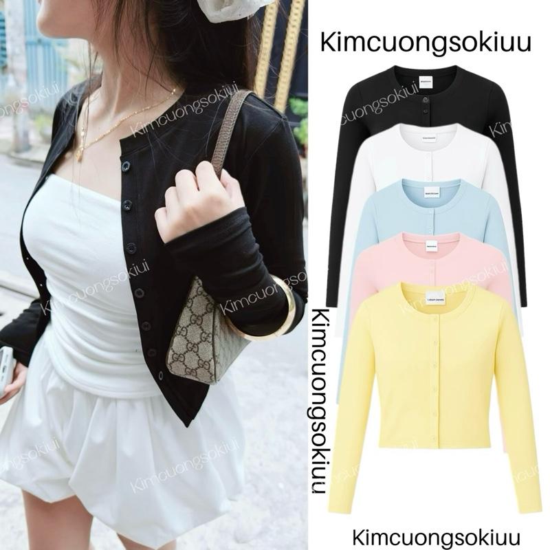 Kimcuongsokiuu Cardigan Trụ Dáng Ôm Nhẹ Mặc Trong Mặc Ngoài Đều Đẹp Chất Cotton Co Giãn Size S M L Màu Pastel Ngọt Ngào Phù Hợp Nhiều Dáng Người