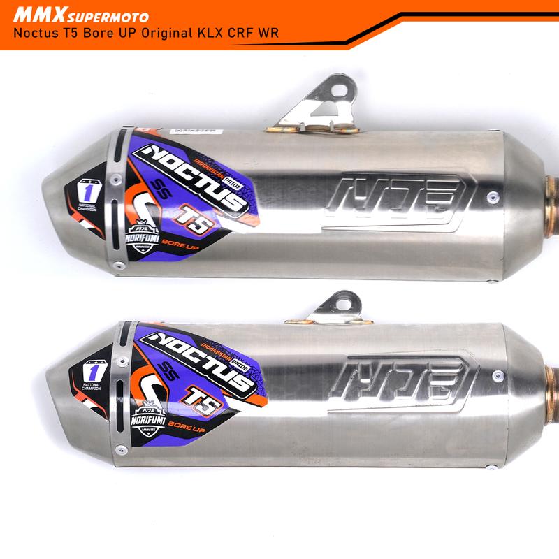 NORIFUMI NOCTUS T5 & T4 Original Knalpot CRF 150 KLX 150 WR 155 Type STD & Bore Up Full Stainless Suara Ngebas Adem 2