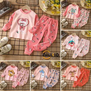 NIUKID - Baju Tidur Anak Piyama Set Lengan Panjang Baju Tidur Bayi  Setelan Anak Tidur Lengan Panjang Katun Unisex