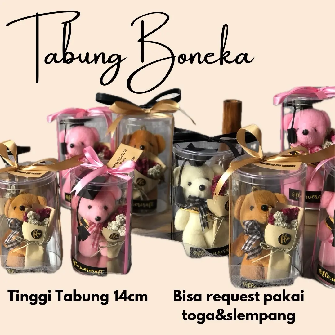 TABUNG BONEKA MINI KADO HADIAH WISUDA ULANG TAHUN ANNIVERSARY MURAH MERIAH HADIAH MURAH