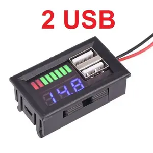 Display Volt Meter Indikator Level Baterai Aki Accu Handphone Android Aplle Voltage 2 USB