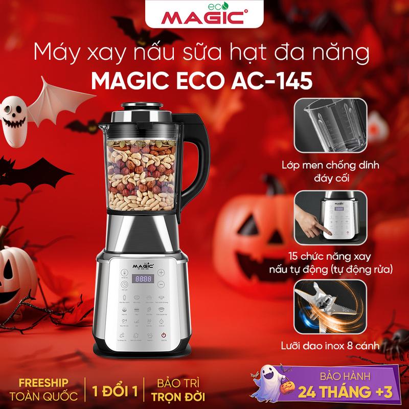 [Tặng Bình giữ nhiệt] Máy Nấu Sữa Hạt Đa Năng Magic Eco AC-145,lưỡi dao 8 cánh, bảo hành 24 tháng