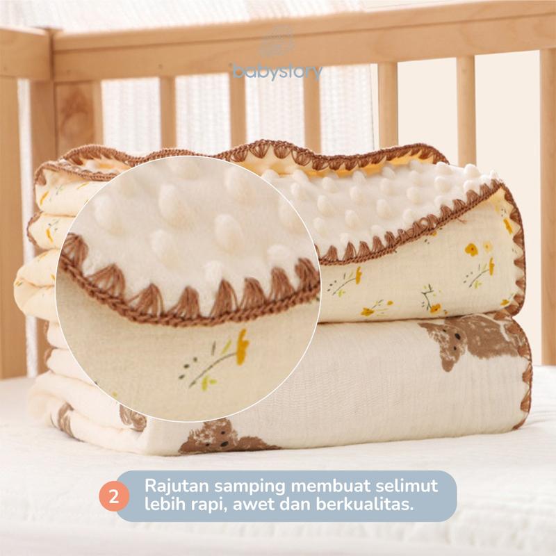 Selimut Bayi Newborn Bamboo Lembut Halus Nyaman Ukuran 100 x 100 cm 2