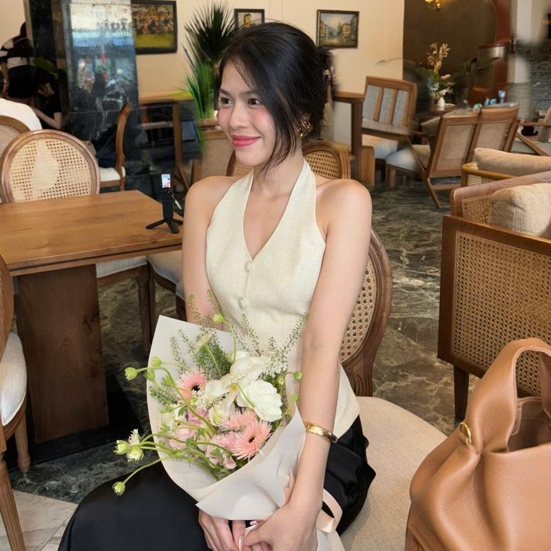 Áo gile yếm hở lưng chiết eo chất suit dáng ôm nữ Mintshe Store - Women, Top