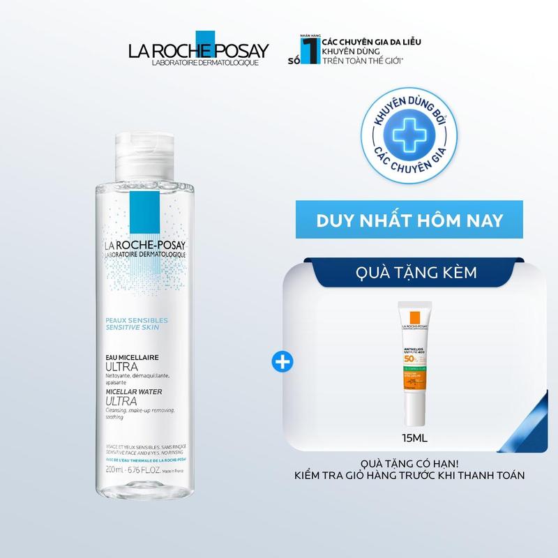  Nước tẩy trang và làm sạch sâu cho da nhạy cảm La Roche-Posay Micellar Water Ultra Sensitive Skin 200ml 