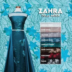 [NEWEST TULLE] ZAHRA TULLE Premium Embroidery Bahan Dress, Kebaya, Dll