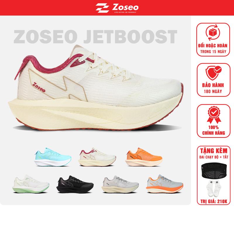 Giày thể thao chạy bộ nam nữ Zoseo Jetboost, siêu nhẹ, siêu êm, có thanh Polyamide trợ lực, Sneaker đi làm chơi, chạy bộ, tập gym có size từ 36-45
