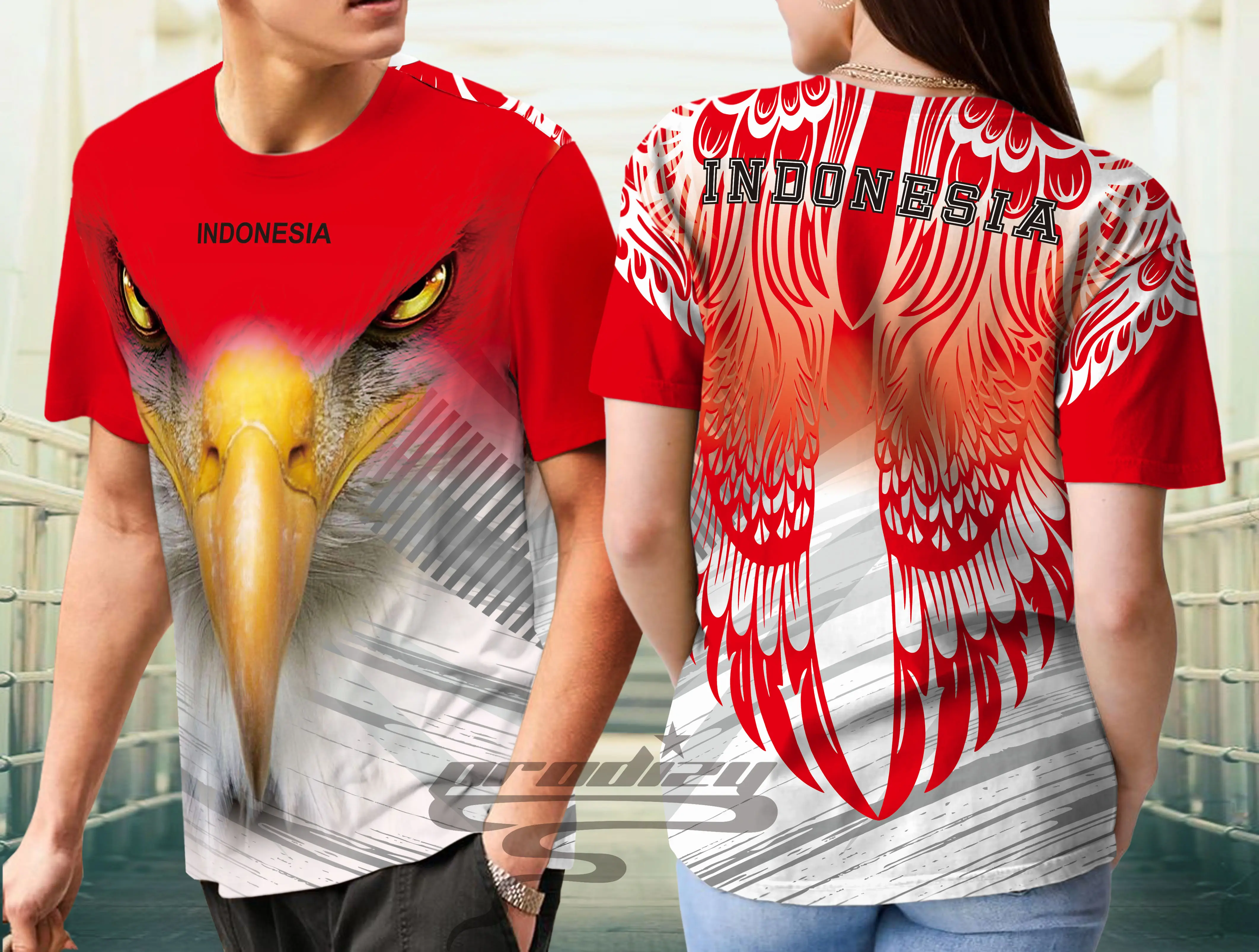 Kaos Full print Indonesia agustusan pria wanita Motif Terbaru Bahan Dryfit