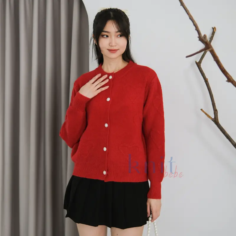 KNITBEBE - SOHEE Atasan Sweater Cardigan Rajut Motif Heart Knit Top 6