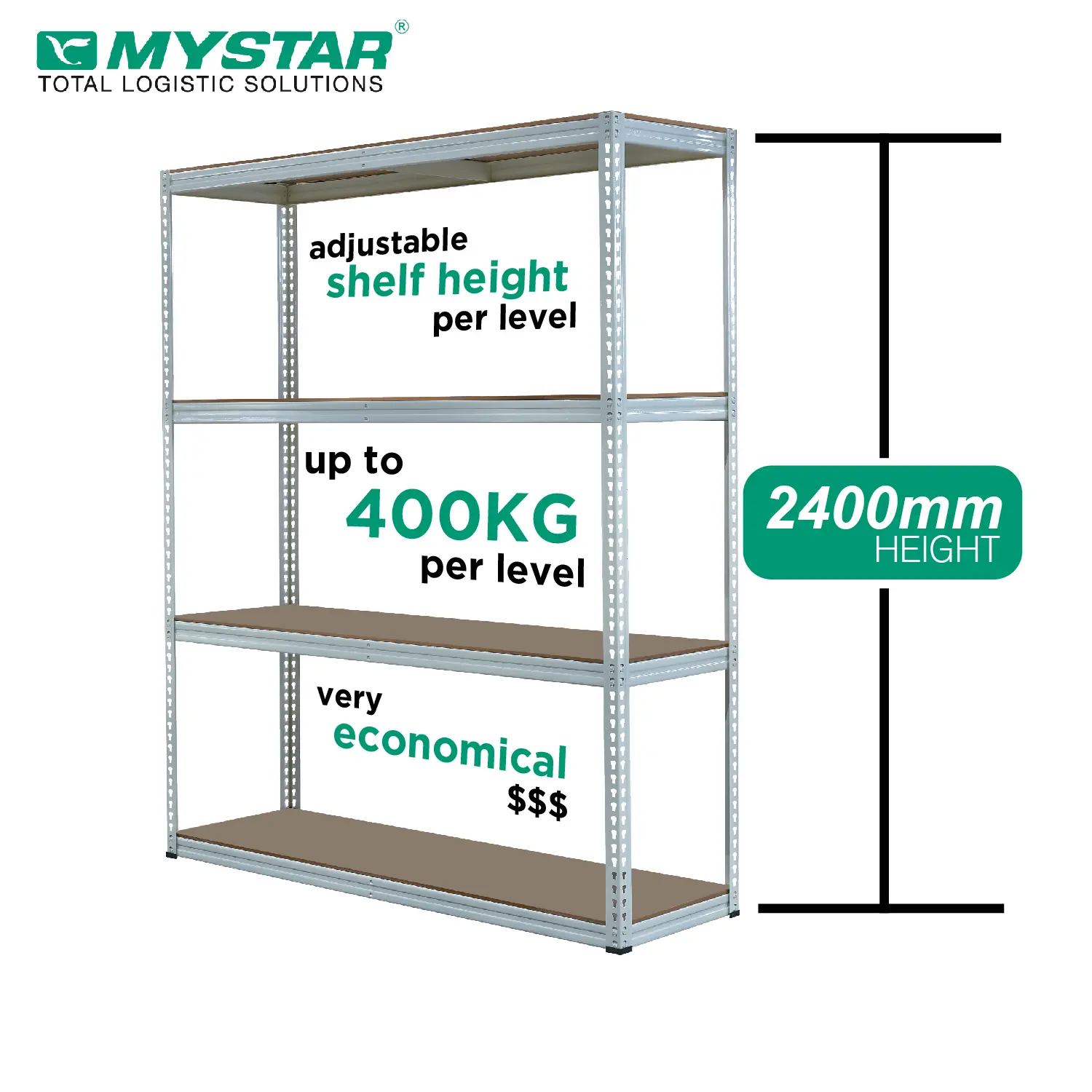 Original MYSTAR Boltless Rack for Bomb Shelter and Storeroom (Fibreboard) | 2400mm Height | Singapore Local Stock |