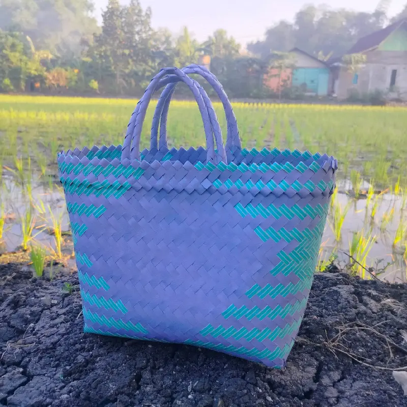 Tas anyaman lurik M(paket 5 pcs) tas anyaman Belanja 4