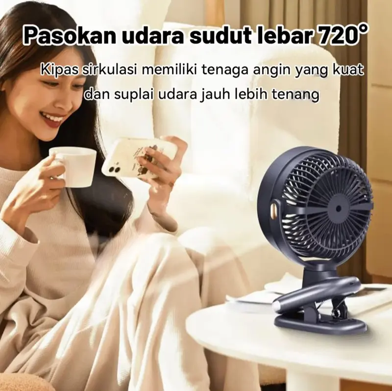 Kipas Angin Jepit Lampu Dengan Baterai Polimer 15000mAh 20000 mAh 30000 mAh ceiling fan 1