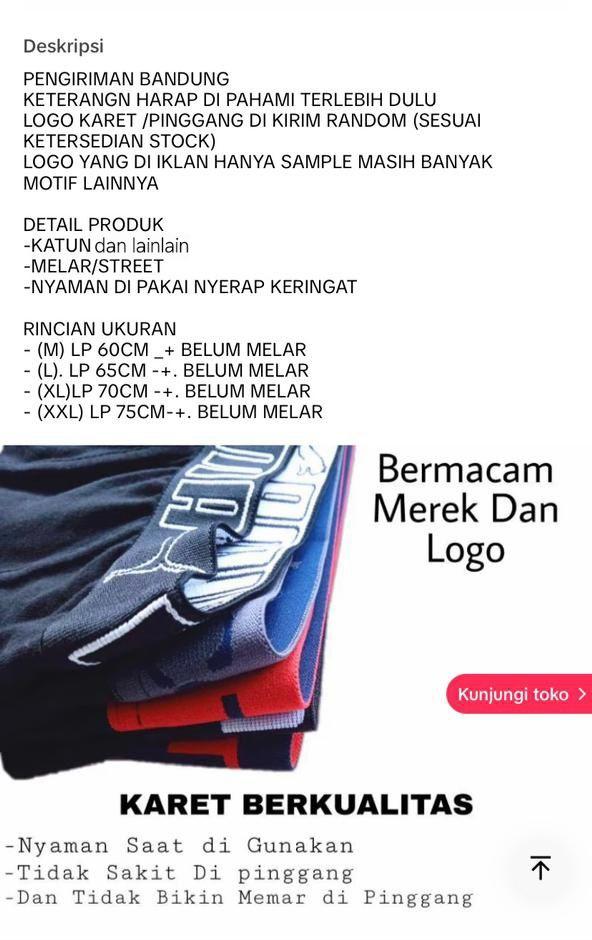 Paket isi 3-6 Pcs Celana Dalam Boxer Ice Silik Yang Lagi Viral Lembut Nyaman Katun Karet Motif Random Size M L XL XXL