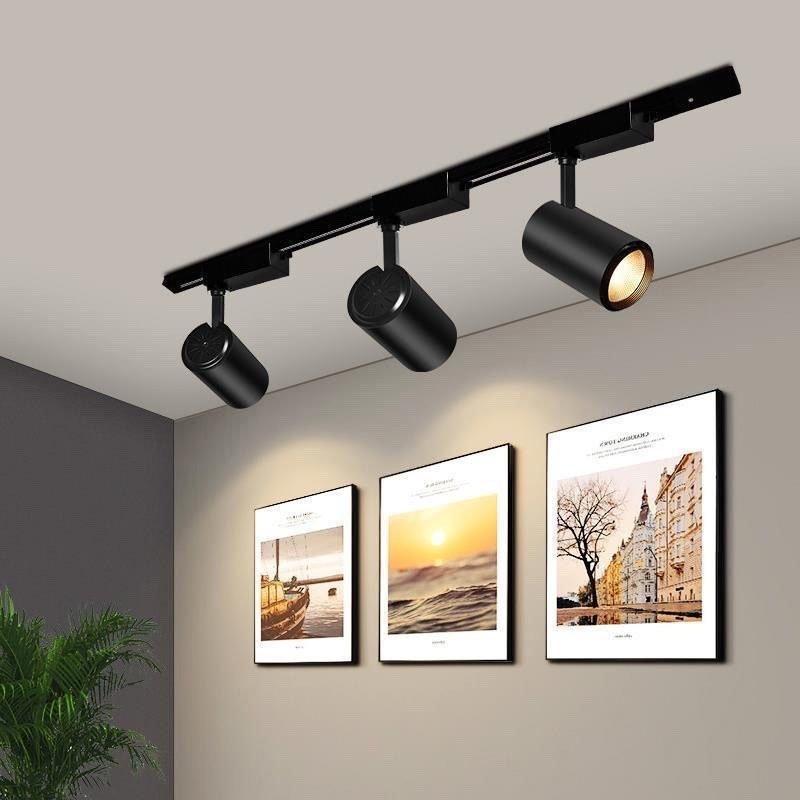  Combo 3 đèn rọi ray ống bơ + thanh ray 1 mét đèn Led rọi Cob cho quán cà phê shop nhà cửa 