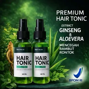 HAIRTONIC PERAWATAN RAMBUT 60ml ( 2 BOTOL ) - membantu mengurangi kerontokan & merangsang pertumbuhan rambut - tekstur ringan & tidak lengket - untuk pria dan wanita BY KAREN