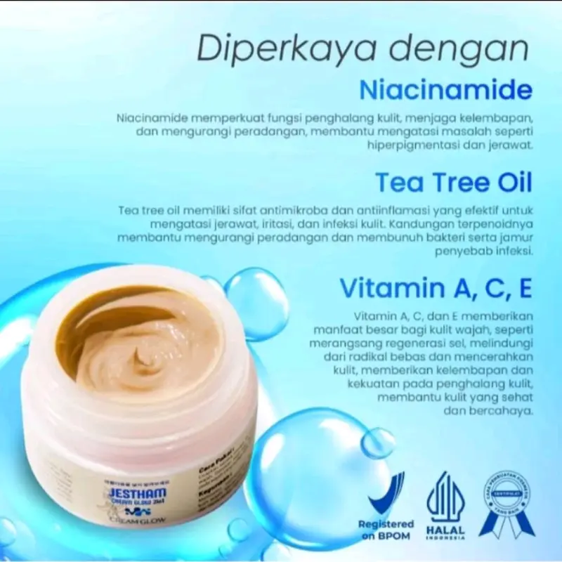 JESTHAM PAKET 3in1 || CREAM GLOW 2in1 + TRANEXAMIC CREAM + SERUM GOLD PREMIUM KOREA Pencerah Wajah Perawatan Facial Acid Mencerahkan Mengencangkan Kerutan Kusam Extract Hitam Vitamin Memudarkan 7