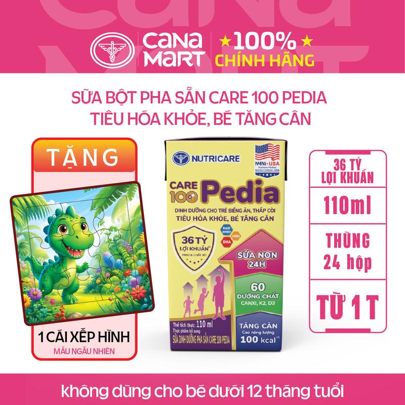  Sữa Nước Nutricare Care 100 Pedia Tiêu Hóa Khỏe Cho Bé 110-180ml Men Vi Sinh Siro Ăn Ngon 