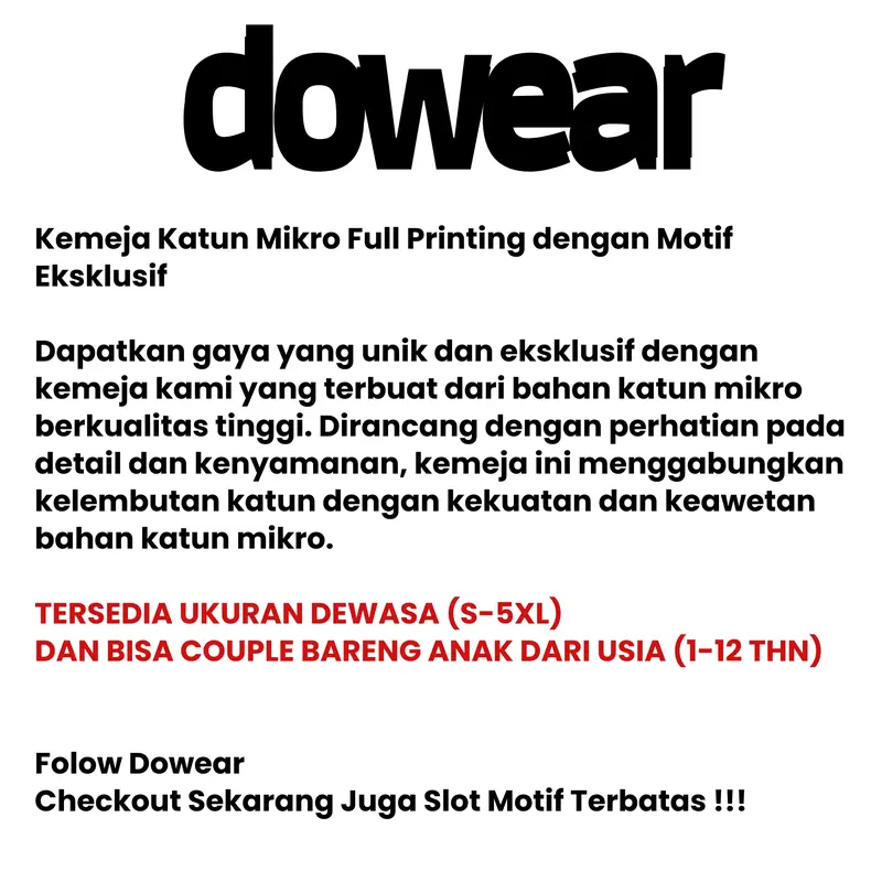 BAJU KEMEJA KEKINIAN PRIA WANITA DOWEAR MOTIF KERANG HIJAU 387 4