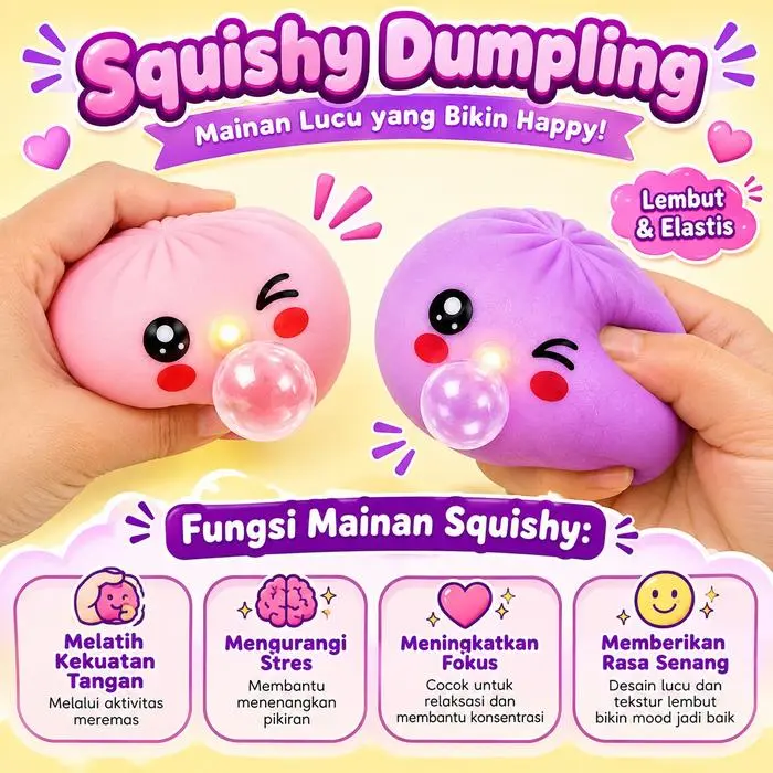 Mainan Viral Jumbo Glitter Squishy Dumpling Slow Rising Anti Stress Blind Box Squishy Bapao Mainan Tekan Anak Bakpao Squishy Dimsum