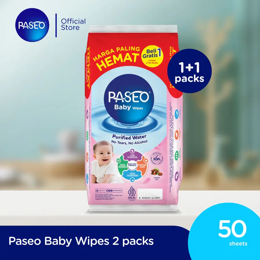[ BUY 1 GET 1 FREE ] PASEO BABY TISSUE MURAH WIPES CHANGING DIAPER TISU BASAH Bayi