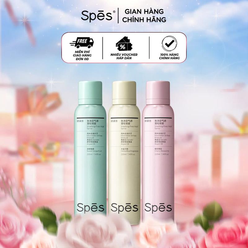 Dầu Gội Khô Spes Phiên Bản Mới 2025 Phiên Bản Nâng Cấp Bổ sung Thêm Keratin và Tinh Dầu Argan Oil Giúp Kiểm Soát Dầu Thừa Trên Tóc 220ml