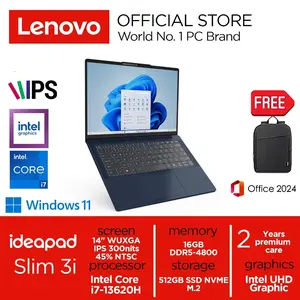 Laptop Lenovo IdeaPad Slim 3 14IRH10 Intel Core i7-13620H 512GB SSD 16GB 14" WUXGA IPS W11+OH2024
