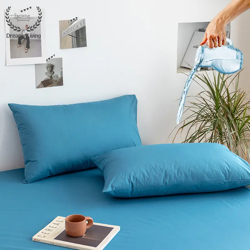 Dreamy Living 1 Piece Waterproof Pillowcase 6 Colors,Solid Color Pillow Case,Breathable Pillow Cover