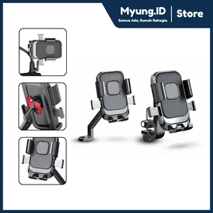 [Myung Store] Holder HP Motor / Holder Motor Spion / Penyangga Handphone Sepeda / Holder Phone Stang Hitam