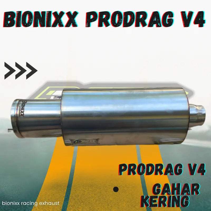 Bionixx Prodrag V4 Suara Kering Bigsize Knalpot Mobil Racing Kualitas Premium Motorcycle muffler  knalpot Tabung 6 inch 2
