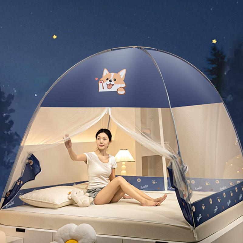 Product Introduction of 1.8 M Bed Installation-Free Mongolian Bag Household Mosquito Nets Fiber Glass Pole Bracket Foldable Paper Tent Mosquito-Proof Tent 26