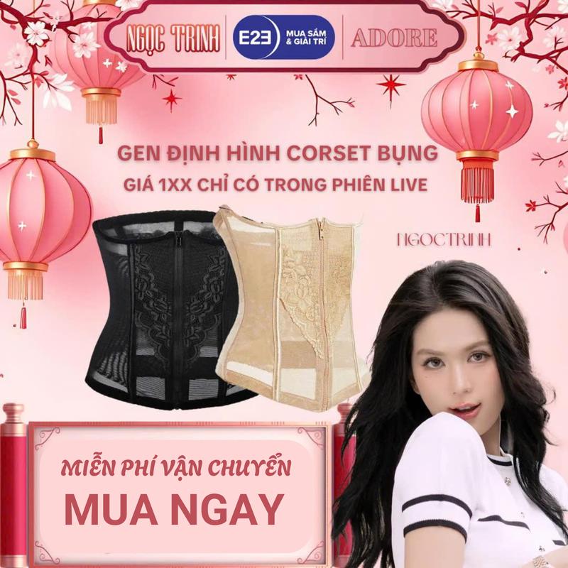 MIỄN SHIP Đai Nịt Bụng ADORE Gen Nịt Bụng Định Hình Co Giãn Chất Ren Mặc Thoải Mái Không Lộ Viền Có Khóa Kéo Ở Giữa Nữ đai nịt