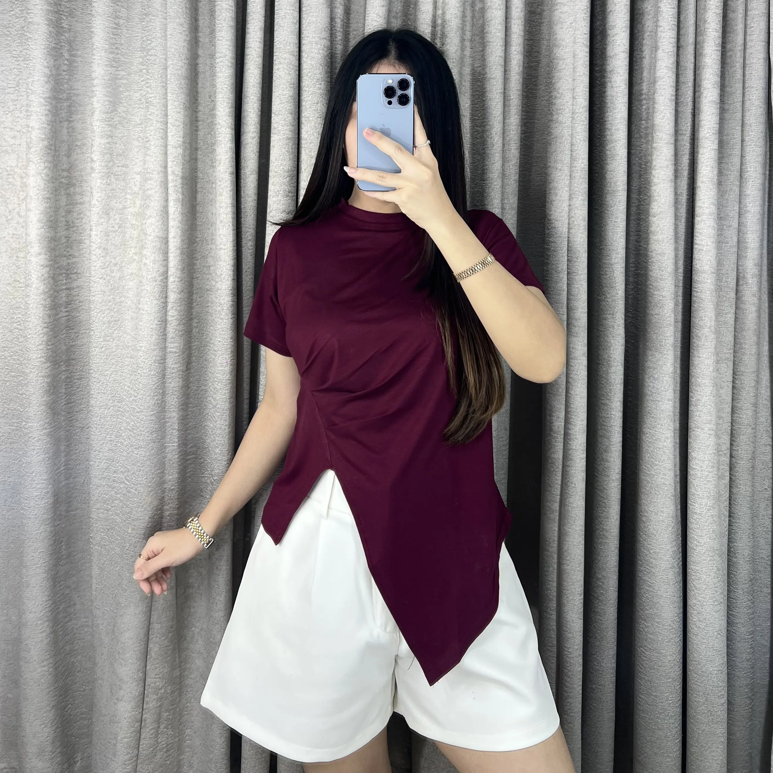 Brielle Atasan Oneck Wanita Serut Samping