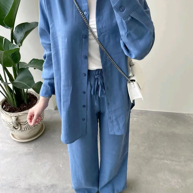 baju setelan wanita terbaru aluna ukuran jumbo ld 140 bahan polo linen 1