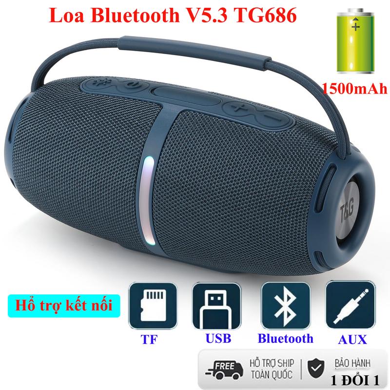  Mẫu Mới Loa Bluetooth V5.3 TG686 1500mAh Hỗ Trợ Kết Nối TF USB Bluetooth AUX Âm Thanh Vòm 6D Bass Mạnh Công Suất Lớn Giá Rẻ 