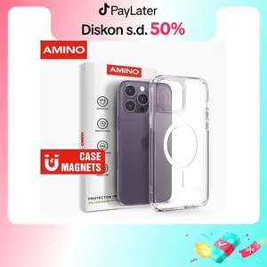 AMINO Magnetic Case Untuk Iphone 17 17 Pro 17 Pro max 17 Air 11 16 16 Pro Max 16 Plus 15 Pro Max 14 Pro Max 13 Pro Max 14 Plus 15 Plus 12 Pro Max 11 Pro Max Clear Hybrid Bumper Casing