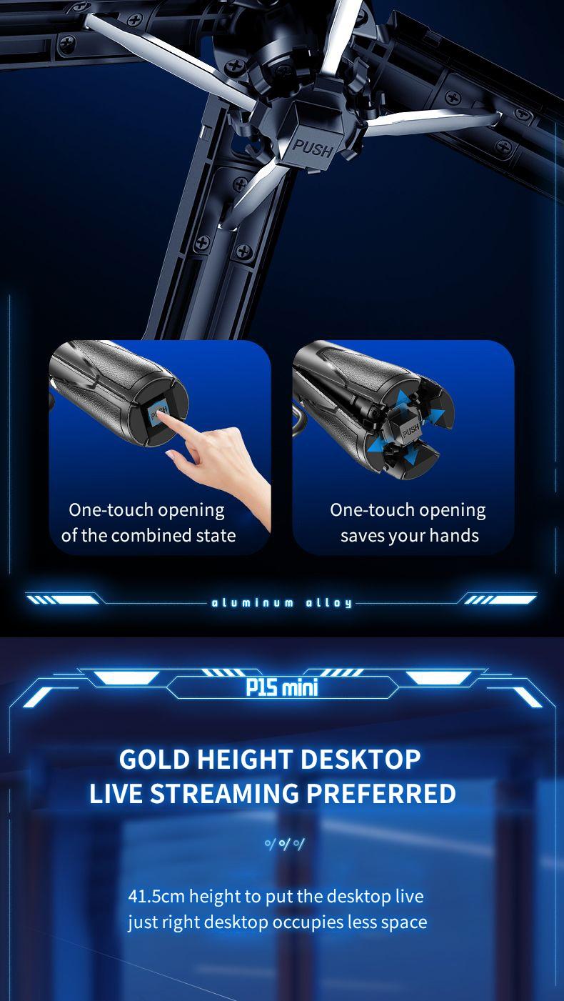 Product Introduction of ZIICOYO P15 Mini Travel Portable Shooting Assistant,Bluetooth Selfie Stick,Phone Tripod,Portable Mini Tripod,For Cellphone Android And Iphone,Suitable For Mobile Phone Photos/Selfies/Video Recording/Live Broadcast 30