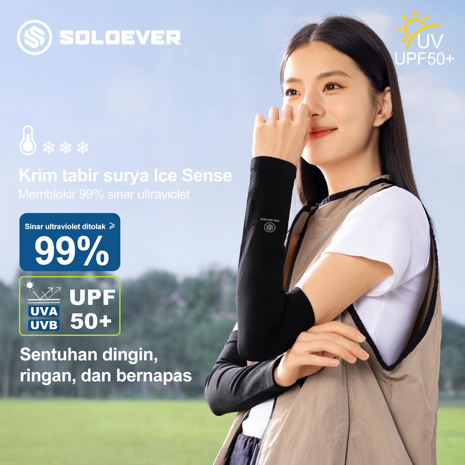 SOLOEVER 1Pair Arm Sleeves UPF50+ Sun Protection Man and Women Lengan baju Breathable Hand Cover Cooling Outdoor Cycling Sun Biking Ice Fabric Sleeve