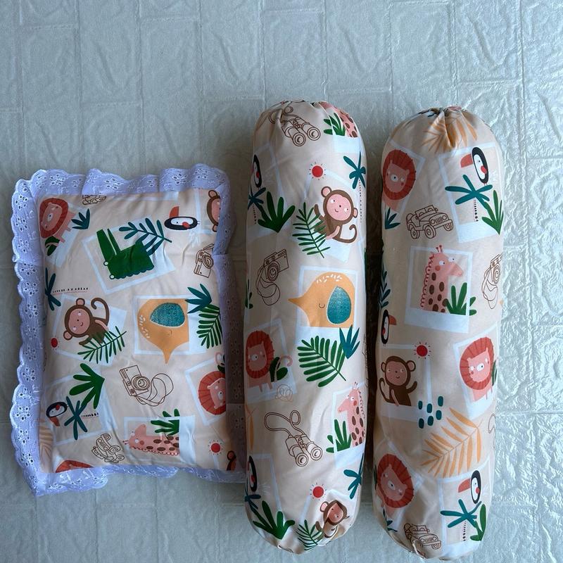 Set Bantal dan Guling Jumbo Katun Bayi dengan Corak Lucu - Empuk dan Aman untuk Tidur 2