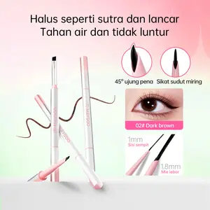 [NEW LAUNCH]]Maysoo Eyeliner Perfect Slim Eye Pencil -1mm Waterproof Dual-Ended Eyeliner, 24 Jam Tahan Keringat & Air,Pensil Hitam Eyeliner Gel,Anti Luntur Tahan Lama Dual-Ended
