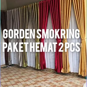 FLASH SALE !!! PAKET HEMAT 2PCS GORDEN HORDENG SMOKRING UNTUK JENDELA DAN PINTU BAHAN BLACKOUT PREMIUM HARGA GROSIR HARGA LEBIH MURAH !!! tirai