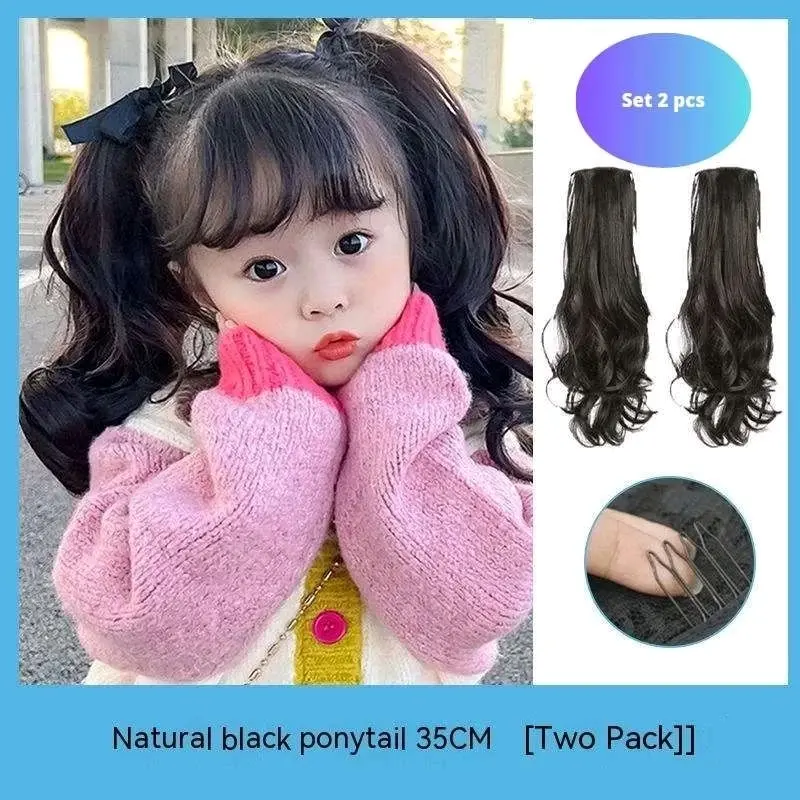 Set Isi 2 Wig Ponytail Anak Hair Clip Wig Extension Style