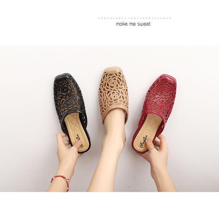 Product Introduction of Dép Đi Biển, Dành Cho Nữ, Có Thể Đeo Ngoài Trời, Bít Mũi, Gót Trung Bình Mùa Hè, Thời Trang, Dễ Phối Đồ, Không Trơn Trượt, Đế Mềm, Phong Cách Hàn Quốc, Thiết Kế Khoét Lỗ, 2024 6