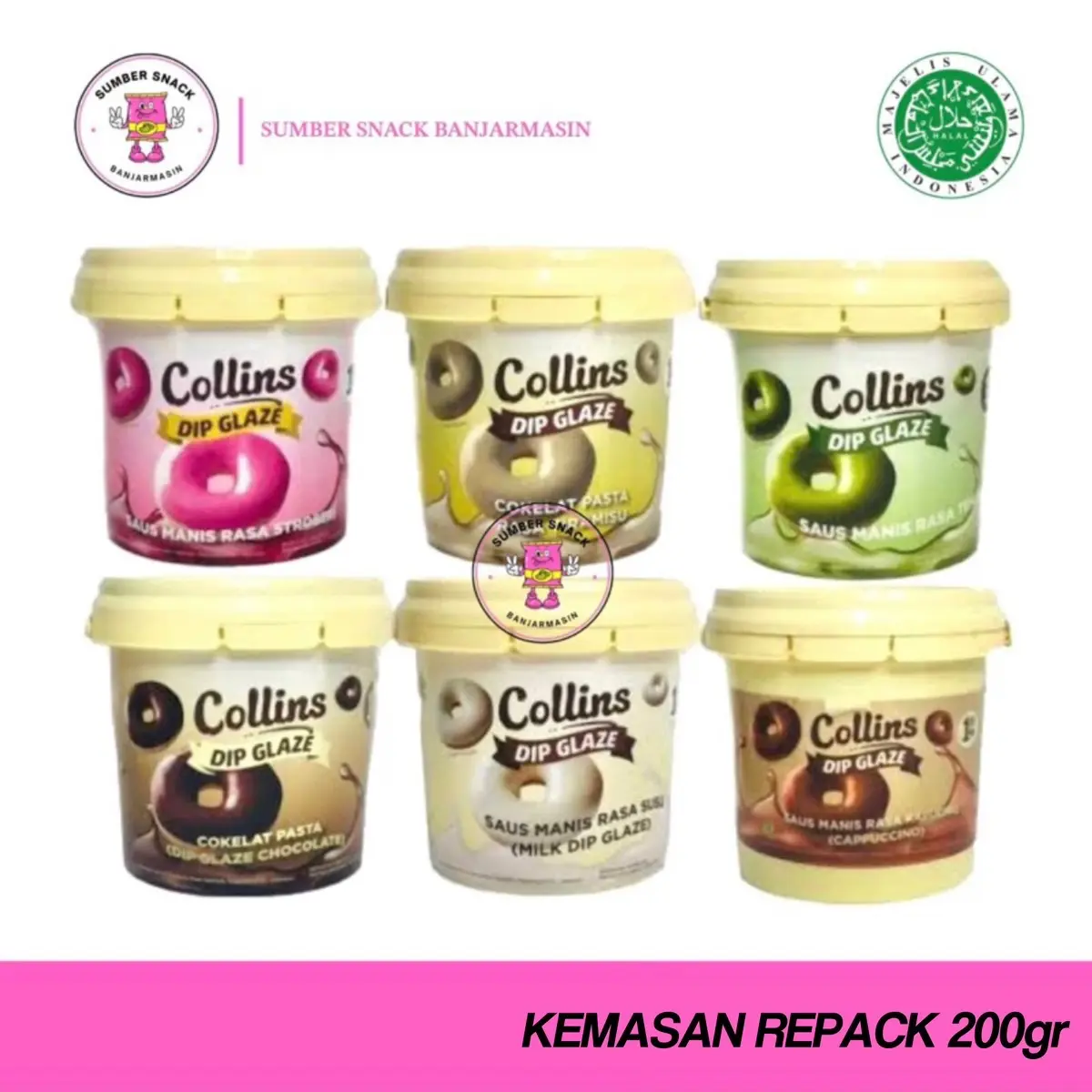 ￼Collins Dip Glaze (Repack 200g) (9 Varian Rasa)