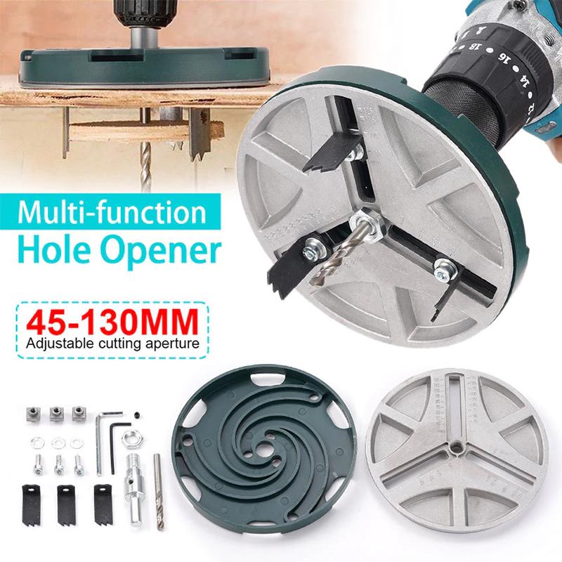 CASTA Pelubang Lingkaran Kayu 45-130mm Circle Hole Saw Adjustable - 3 Pisau Super Tajam Cocok Semua Bor untuk Downlight Spotlight Speaker Termurah CASTA Pelubang Lingkaran Kayu 45-130mm Circle Hole Saw Adjustable - 3 Pisau Super Tajam Cocok Semua Bor untuk Downlight Spotlight Speaker Termurah