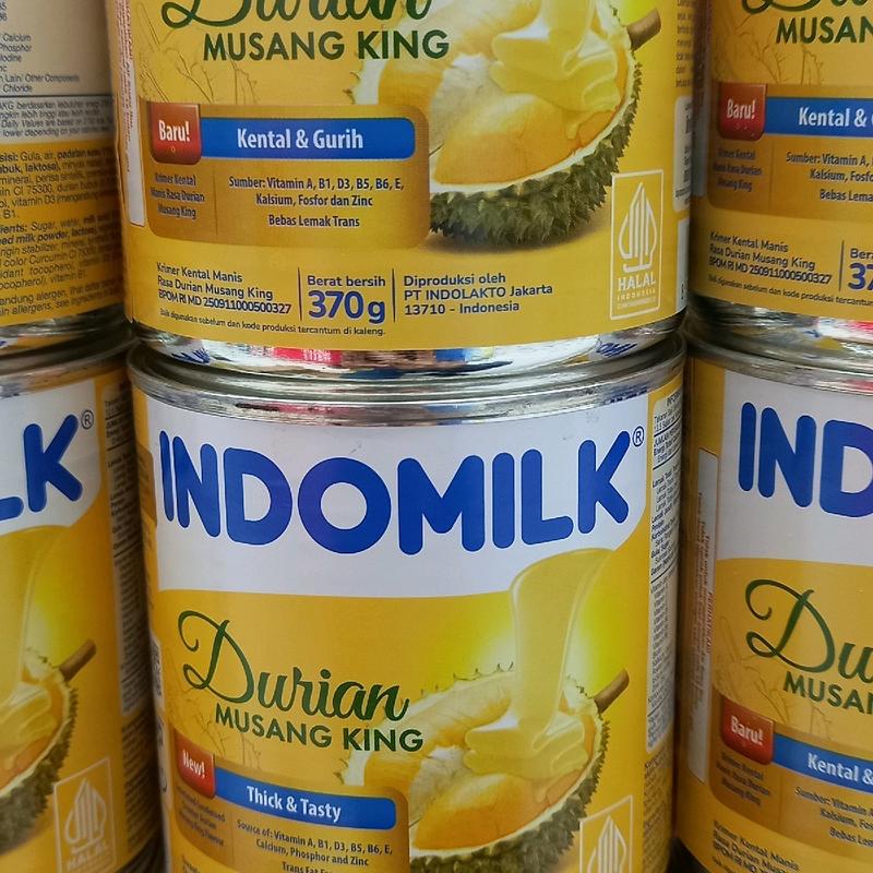 INDOMILK SKM ALL VARIANT DURIAN MUSANG KING,PUTIH,COKLAT KEMASAN  370G Food Asli Baking 3