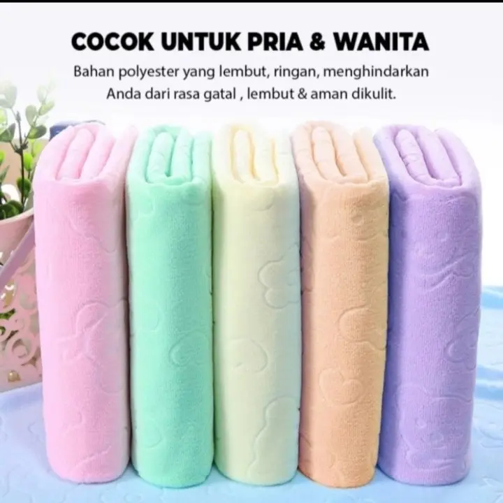 Handuk Mandi Jumbo Bahan Microfiber Motif Beruang 70x140