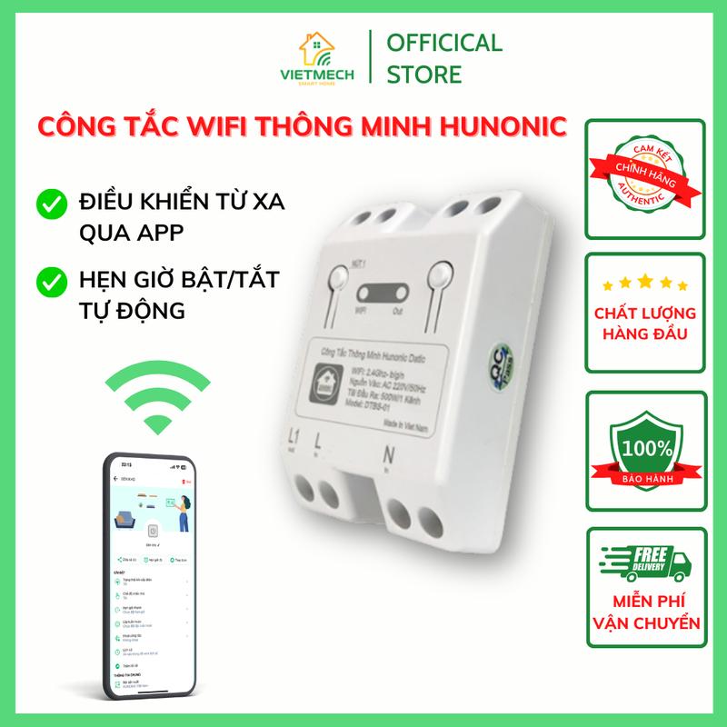 [Hunonic Datic Basic] Công tắc thông minh Datic DTBS – 01 | Điều khiển từ xa qua điện thoại, hẹn giờ tự động bật tắt tự động, công suất tải 500w